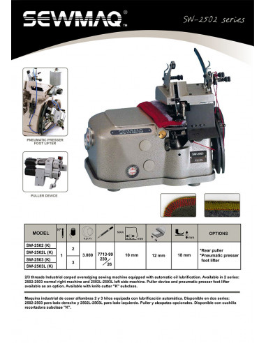 SEWMAQ SW-2503 MACCHINA PER RIFINITURE SU TAPPETI SPESSI