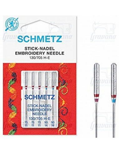 SCHMETZ AGO PER RICAMO 130/705 HE - 75/11 - 90/14